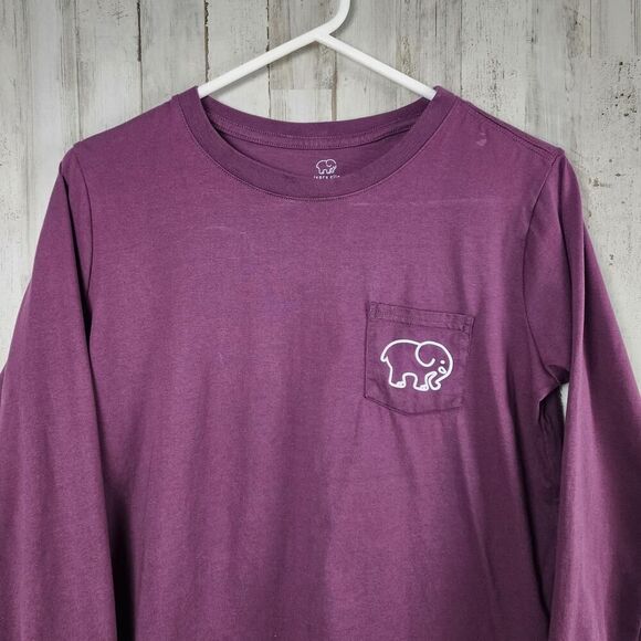 Ivory Ella Elephant Logo Long Sleeve T-Shirt Purple Size Medium - Picture 4 of 8